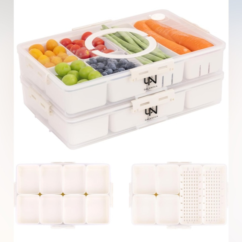 White Storage Stackable Organizing snack box with Compartments